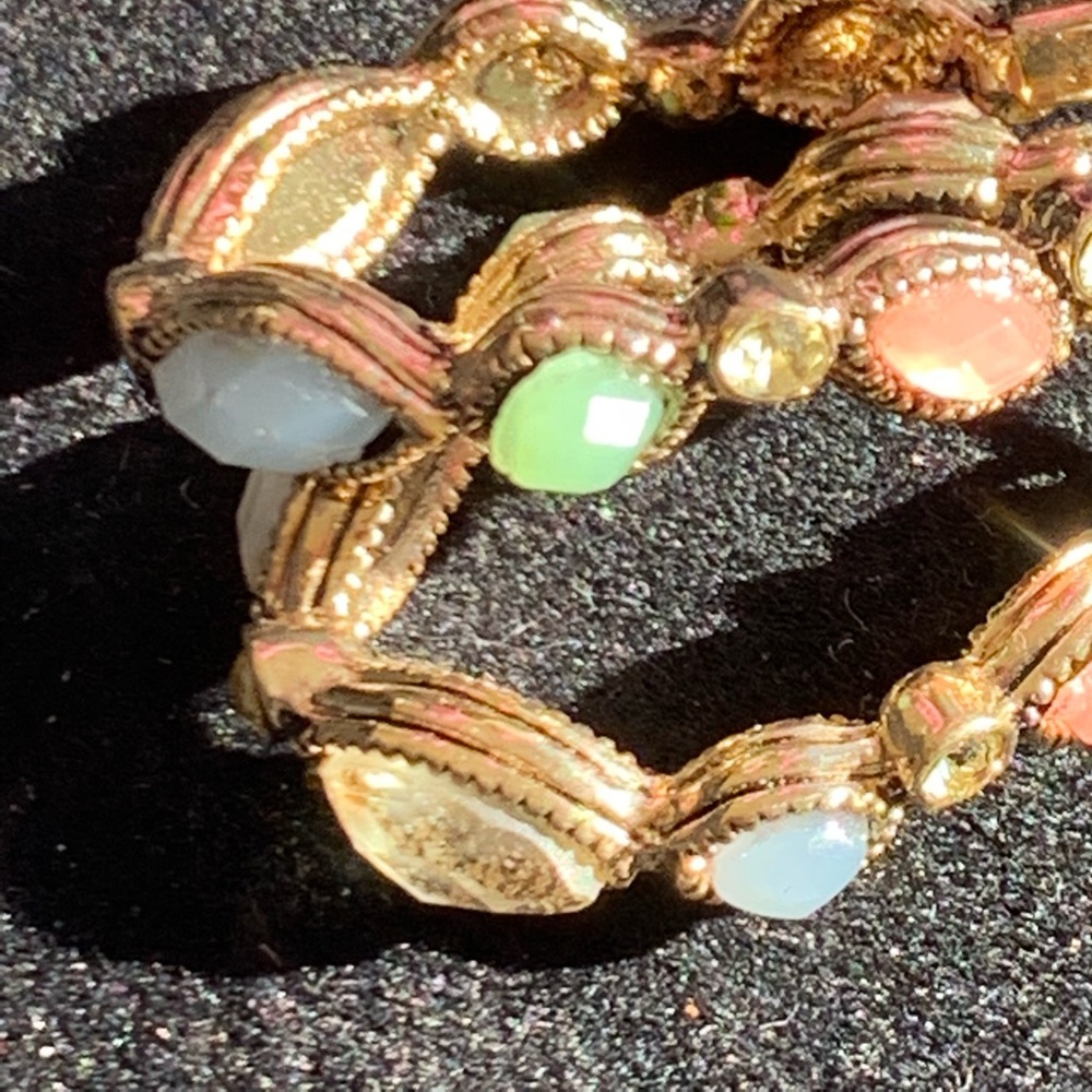 Multi stone hoop earrings